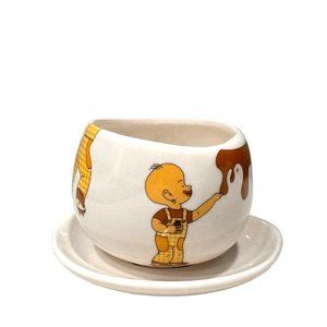 Vintage Max Brenner Hug Mug Chocolate By The Bald Man Cup Saucer